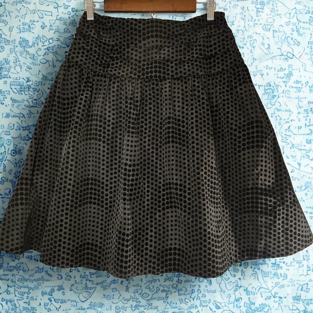 Women's Maeve Black Polka Dot A-Line Skirt Size 6 - Picture 6 of 6
